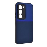 Gigapack Xiaomi Redmi 15 4G  szilikon telefonvédő (ütésállóság, mágneses, bőr hatású hátlap, csíkos) sötétkék