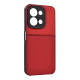 Gigapack Xiaomi Redmi 15C 5G  szilikon telefonvédő (ütésállóság, mágneses, bőr hatású hátlap, csíkos) piros