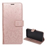Gigapack Xiaomi Redmi 15C 5G  tok álló, bőr hatású (flip, oldalra nyíló, asztali tartó, kézpánt, mandala) rozéarany