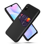 Gigapack Xiaomi Redmi 9A (Redmi 9 AT) műanyag telefonvédő (közepesen ütésálló, bankkártya tartó, textil bevonat) fekete