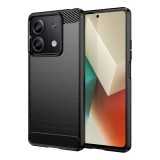 Gigapack Xiaomi Redmi Note 13 5G szilikon telefonvédő (ütésállóság, légpárnás sarok, szálcsiszolt, karbon minta) fekete