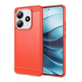 Gigapack Xiaomi Redmi Note 14 4G  szilikon telefonvédő (ütésállóság, légpárnás sarok, szálcsiszolt, karbon minta) piros