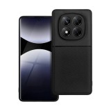 Gigapack Xiaomi Redmi Note 14 Pro 4G szilikon telefonvédő (ütésállóság, mágneses, bőr hatású hátlap, csíkos) fekete