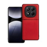 Gigapack Xiaomi Redmi Note 14 Pro 5G szilikon telefonvédő (ütésállóság, mágneses, bőr hatású hátlap, csíkos) piros