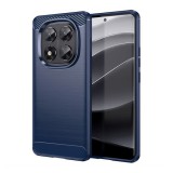 Gigapack Xiaomi Redmi Note 14 Pro 5G szilikon védő (ütésálló, légpárnás sarok, szálcsiszolt, karbon minta) sötétkék