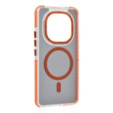 Gigapack Xiaomi Redmi Note 15 Pro 4G  (ütésállóság, légpárnás sarok, karbon minta, wireless, magsafe) narancssárga