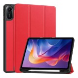 Gigapack Xiaomi Redmi Pad 2 tok álló, bőr hatású (aktív flip, oldalra nyíló, trifold, asztali tartó, ceruza tartó) piros