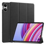 Gigapack Xiaomi Redmi Pad Pro tok álló, bőr hatású (aktív flip, oldalra nyíló, trifold, asztali tartó) fekete