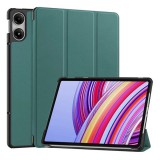 Gigapack Xiaomi Redmi Pad Pro tok álló, bőr hatású (aktív flip, oldalra nyíló, trifold, asztali tartó) sötétzöld