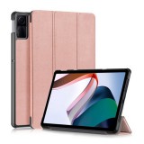Gigapack Xiaomi Redmi Pad SE tok álló, bőr hatású (aktív flip, oldalra nyíló, trifold, asztali tartó) rozéarany