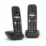 Gigaset E290 Duo Analóg telefon készülék Hívóazonosító Fekete Telefonkagyló
