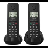 Gigaset PURE 200 DUO telefon készülék (vezeték nélküli, 1 bázis, 2 kézibeszélő, DECT) FEKETE (PURE200_DUO) (PURE200_DUO)