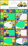 GIMSA Minions, Minyonok füzetcímke 8 db/ív plusz matricákkal