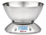 Girmi PS85 digitális konyhai mérleg rozsdamentes acél tál 1g-5kg háttérvilágításos kijelzővel