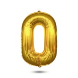 Globiz 0-ás születésnapi szám fólia lufi - arany - 40"