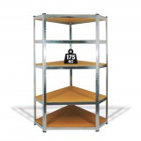 GLOBIZ 10846 Fémpolc állvány - sarok - 5 szintes - fém - max. 175 kg - 180 x 90 x 30 cm
