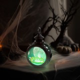 GLOBIZ 56602A Halloween-i világító dekoráció - tök - felakasztható - LED - 8,5 x 13,5 cm