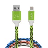 Globiz Adatkábel - iPhone "lightning" szövet bevonat 4 szín - 2 m