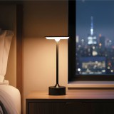 Globiz Asztali lámpa - fekete színű fém - állítható színhőm, fényerő - akkumulátoros - USB