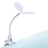 Globiz Asztali LED lámpa - nagyítóval - csipeszes - fehér