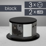 Globiz Elosztó - rejtett, 3-as + USB - fekete