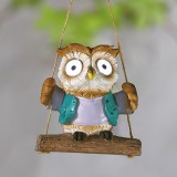 Globiz Felakasztható szolár dekoráció - bagoly - 2 fehér LED - 10 x 6 x 28 cm