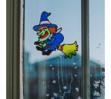 Globiz Halloween-i ablakdekor - színes boszorkány