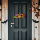 Globiz Halloween-i dekoráció - "Happy Halloween" - akasztható - 42,5 x 18 cm