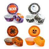 Globiz Halloween-i dekoráció - muffin papír szett - 50 db - 4 féle - 7 x 5 x 3,2 cm