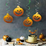 Globiz Halloween-i dekoráció szett - 12 db tök - csillogó spirál akasztó