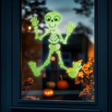 Globiz Halloween-i foszforeszkáló ablakdekor - csontváz - 24 x 15 cm