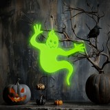 Globiz Halloween-i foszforeszkáló dekoráció - szellem - 15 x 12 cm