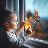 Globiz Halloween-i kifesthető ablakdekor - boszorkánykalap - 4 szín - ecsettel