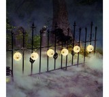 Globiz Halloween-i lampion fényfüzér - pókos, fehér - 7,5 x 165 cm - 2 x AA elemes