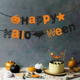 Globiz Halloween-i papír girland - "Happy Halloween" felirat - 3,5 m