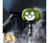 Globiz Halloween-i RGB LED dekor - habszivacs tök - zöld - 11 cm