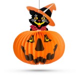 Globiz Halloween-i tökös lampion - macskával - akasztható - 26 cm