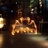 Globiz Halloween-i világító dekoráció - denevér - tapadókorongos - 12 LED - 20 x 18,5 cm - 3 x AAA