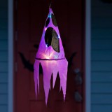 Globiz Halloween-i világító dekoráció - szellem - lila - 10 színes LED - akasztható - 2 x 2032 - 75x20 cm