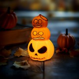 Globiz Halloween-i világító dekoráció - tök - melegfehér LED - 12 x 7,5 cm - 3 x LR1130