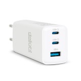 Globiz Hálózati Adapter - USB-A 20W + Type-C PD45W gyorstöltéssel - fehér