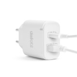Globiz Hálózati Adapter USB + Type-C PD20W gyorstöltéssel - fehér