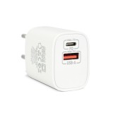 Globiz Hálózati Adapter USB + Type-C PD20W gyorstöltéssel - fehér