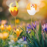 Globiz Húsvéti dekoráció - csibe, tyúk - leszúrható - 28 cm