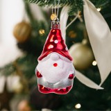 Globiz Karácsonyfa dísz - mikulás, glitteres - 85  x 50 mm