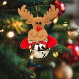 Globiz Karácsonyfadísz - Rénszarvas csengettyűvel - 11 x 10 cm