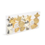 Globiz Karácsonyfadísz szett - arany cukor - 10 x 3,6 cm - 6 db / szett