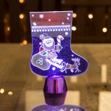 Globiz Karácsonyi asztali LED dekor - fényes talppal - csizma - lila - 15 cm
