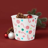 Globiz Karácsonyi dekoráció - fém kaspó, vödör - cukorbot - 13 x 11 cm