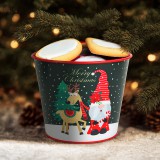 Globiz Karácsonyi dekoráció - fém kaspó, vödör - Manó - 13 x 11 cm